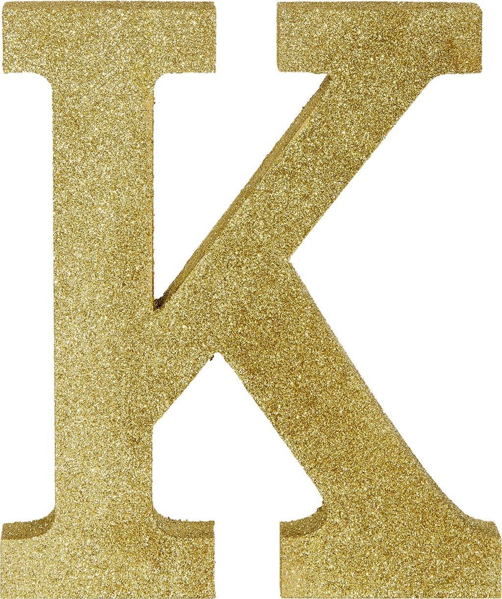 Glitter Gold Letter K Sign 7 1/2in x 9in Party City